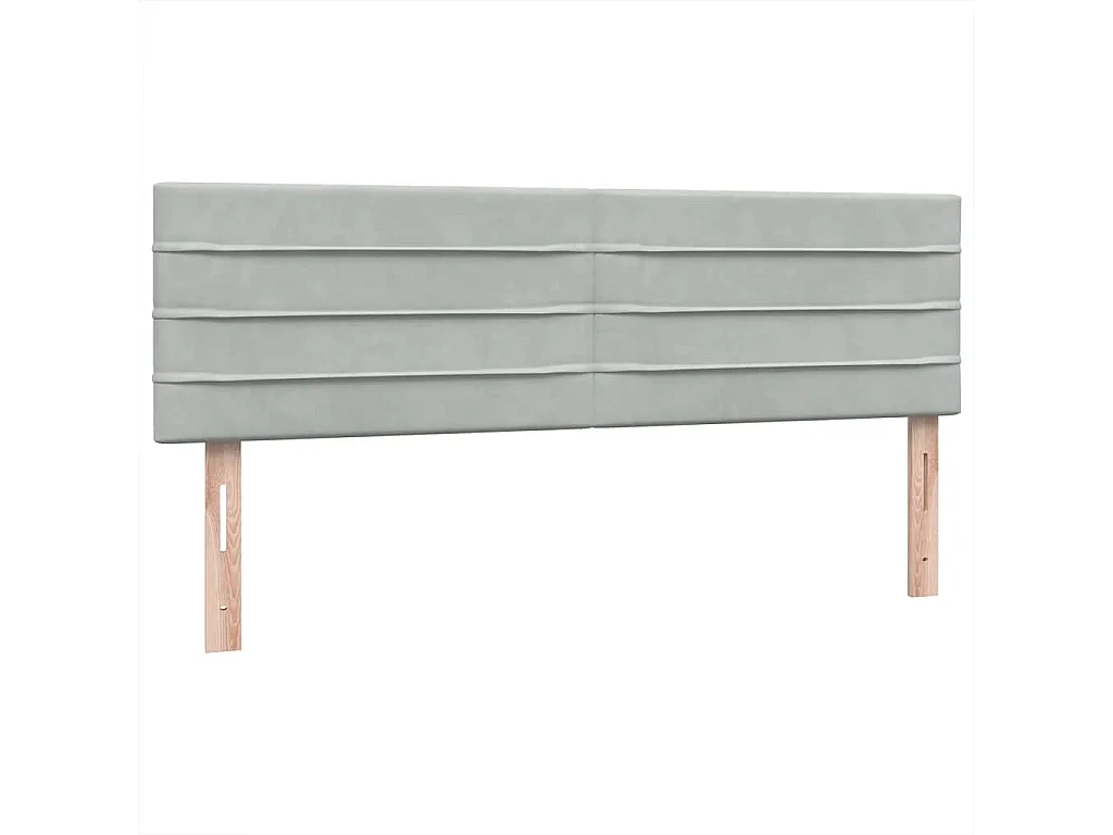 Sommier à lattes de lit et matelas gris clair 160x220cm velours