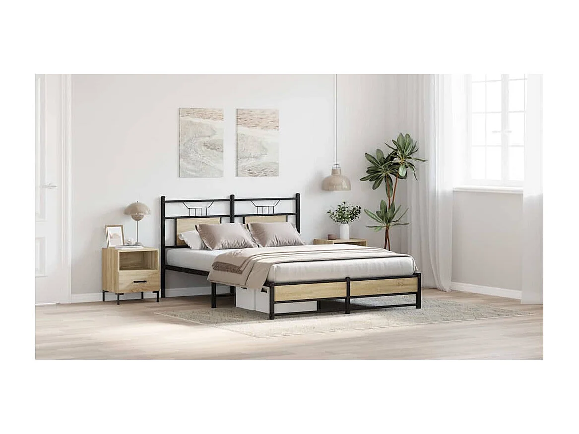 Bedframe zonder matras hout sonoma eikenkleurig 150x200 cm