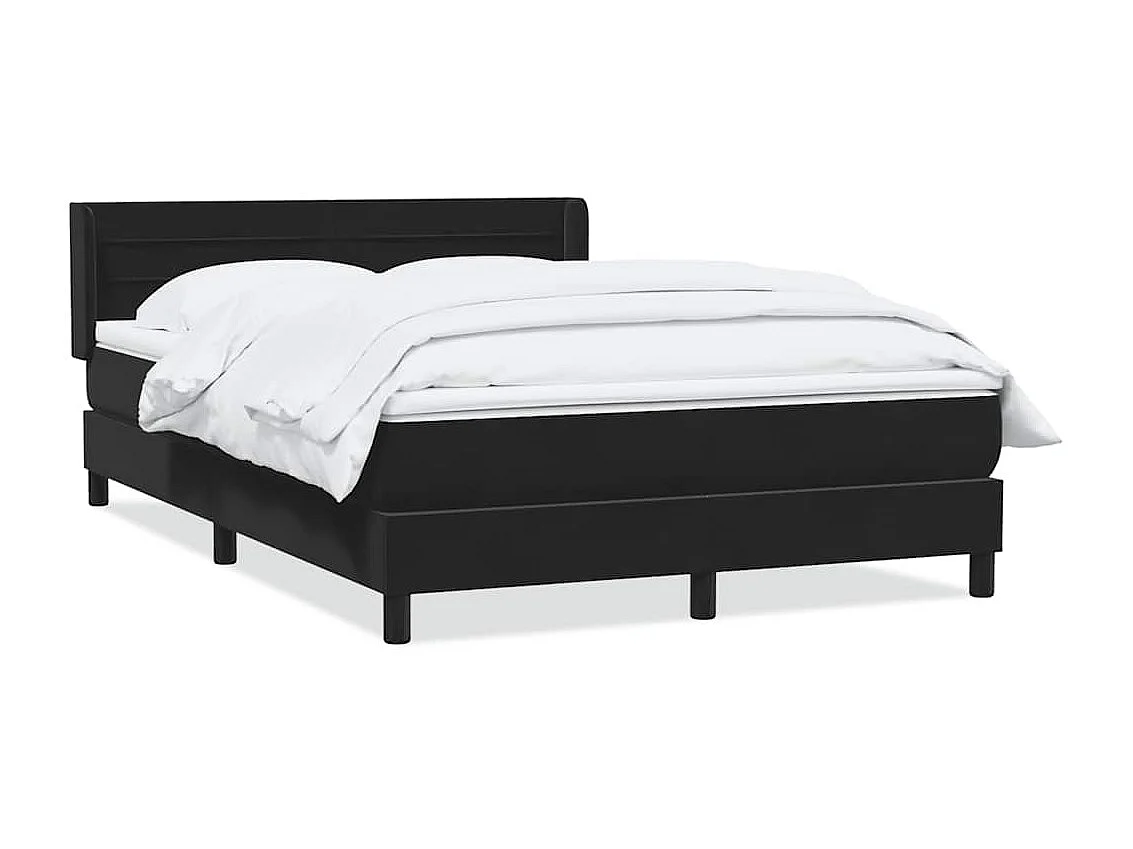 Cama com molas/colchão 140x220 cm veludo preto