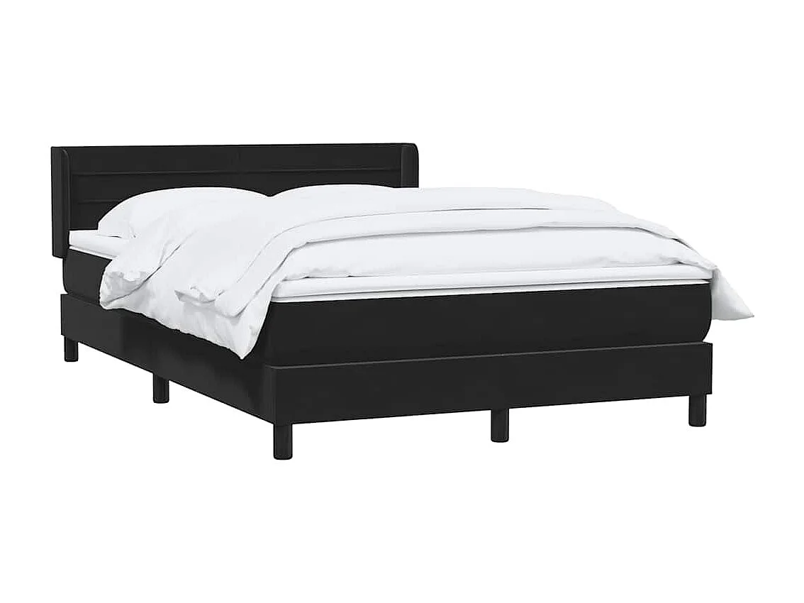Cama com molas/colchão 140x220 cm veludo preto