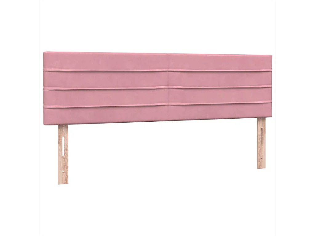 Sommier à lattes de lit avec matelas rose 140x210 cm velours
