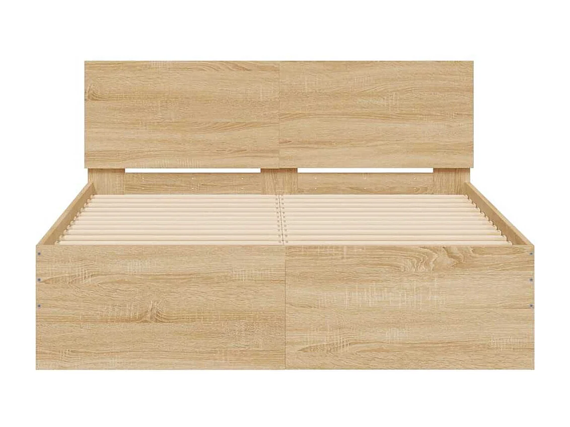 Estrutura cama com cabeceira/luzes LED 120x200cm carvalho sonoma