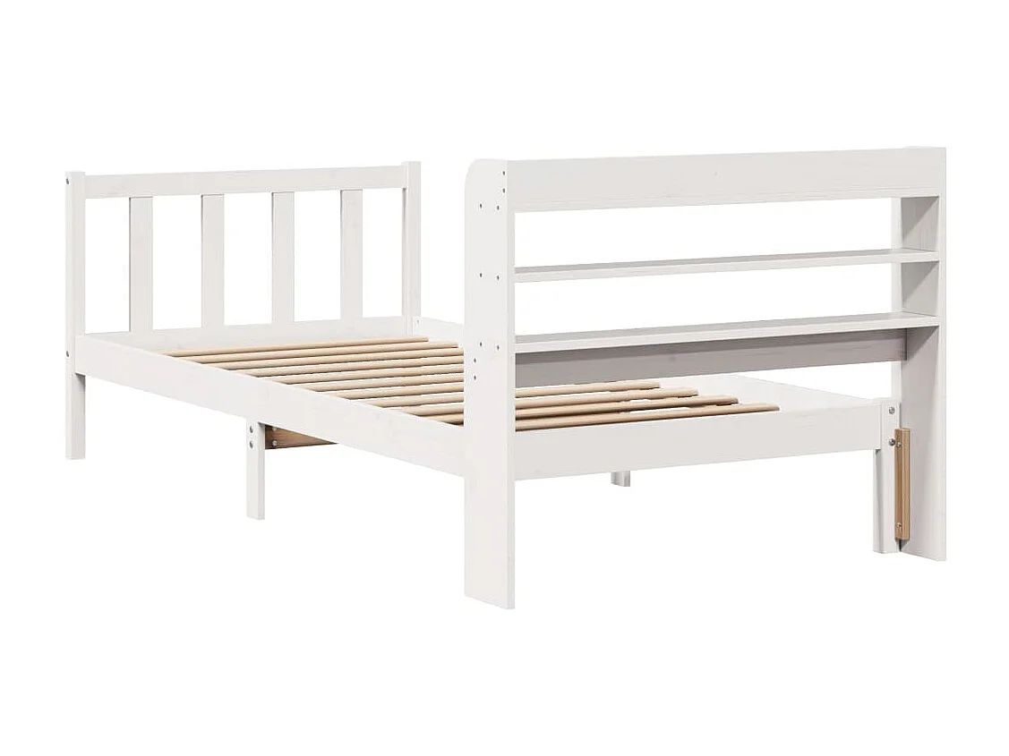Cadre de lit sans matelas blanc 75x190 cm bois de pin massif