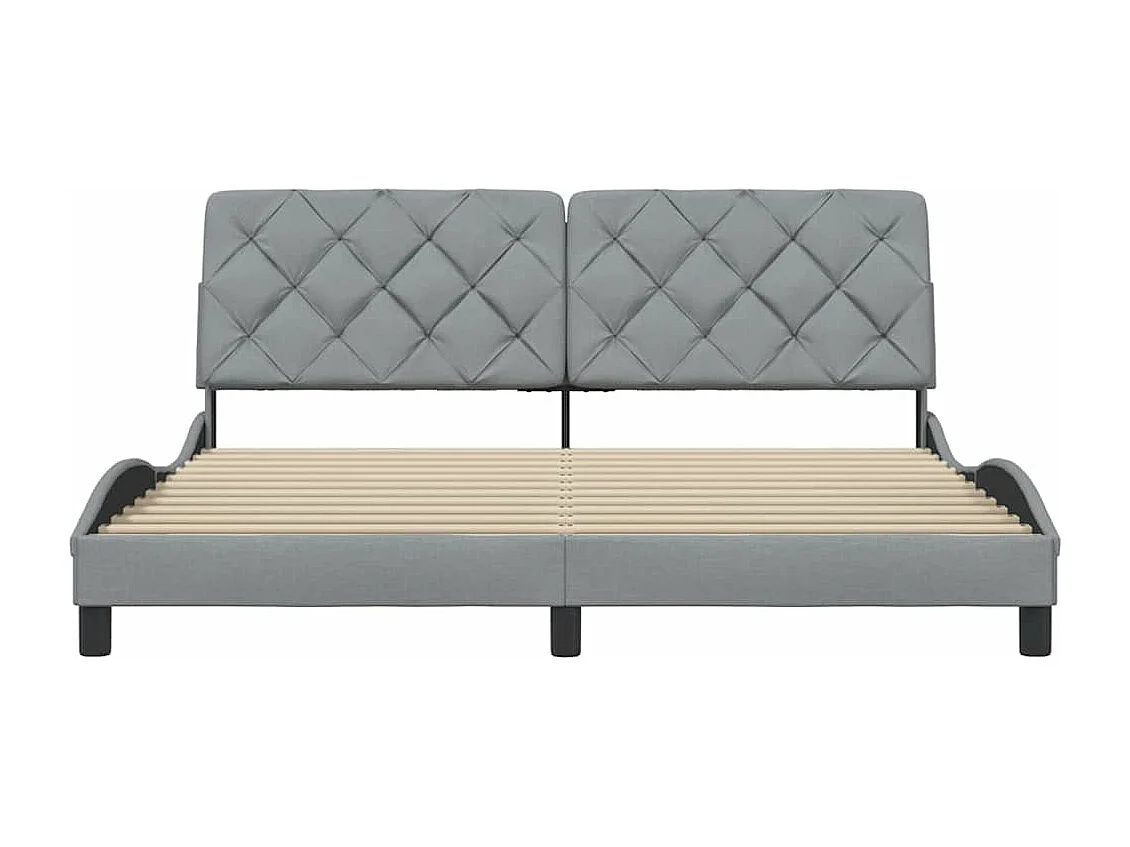 Cadre de lit sans matelas gris clair 180x200 cm tissu