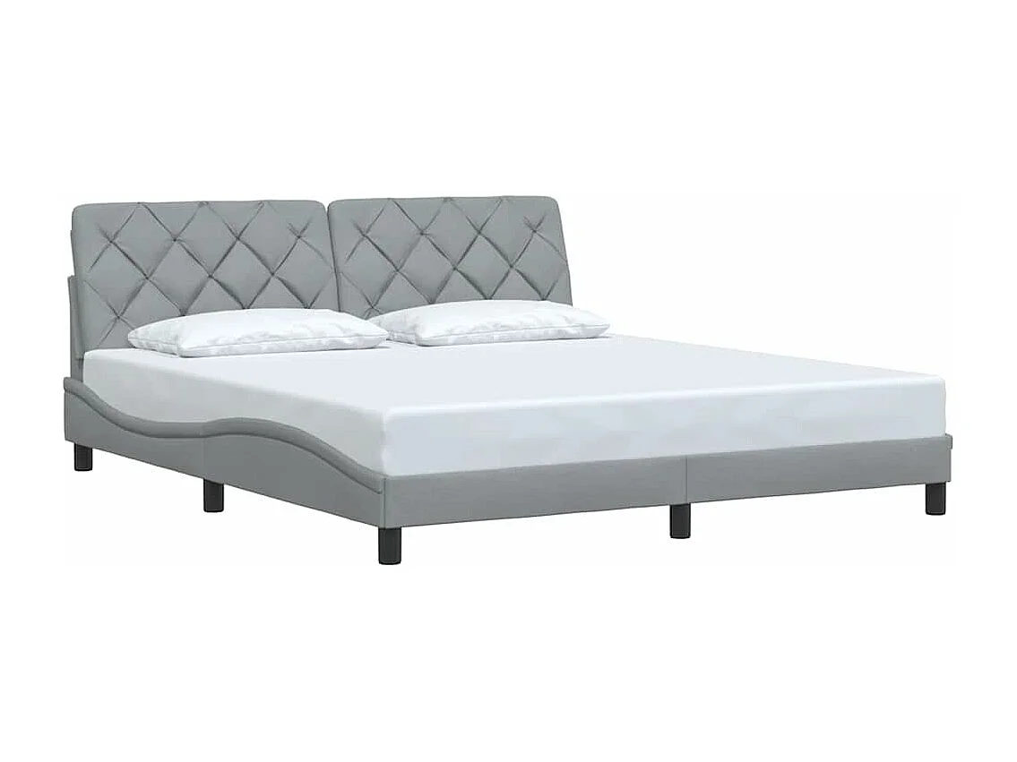 Cadre de lit sans matelas gris clair 180x200 cm tissu
