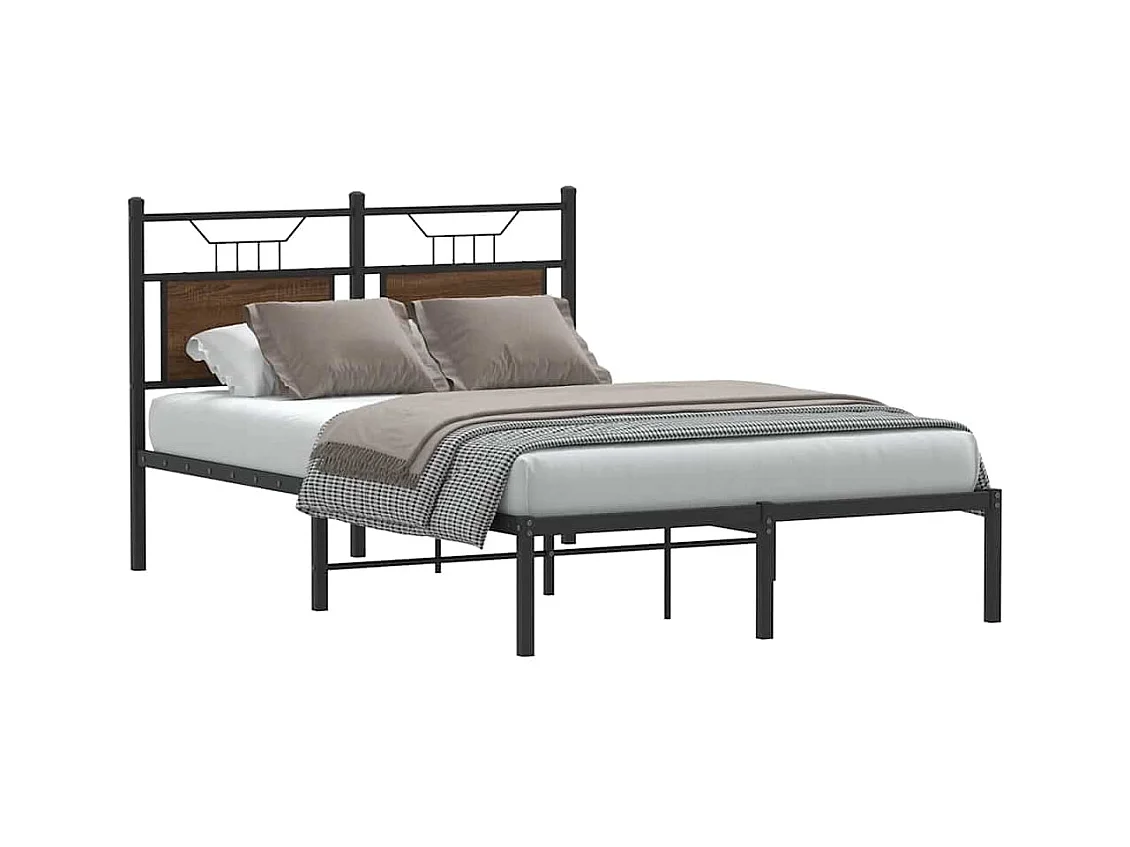 Cadre de lit sans matelas chêne marron 120x200 cm
