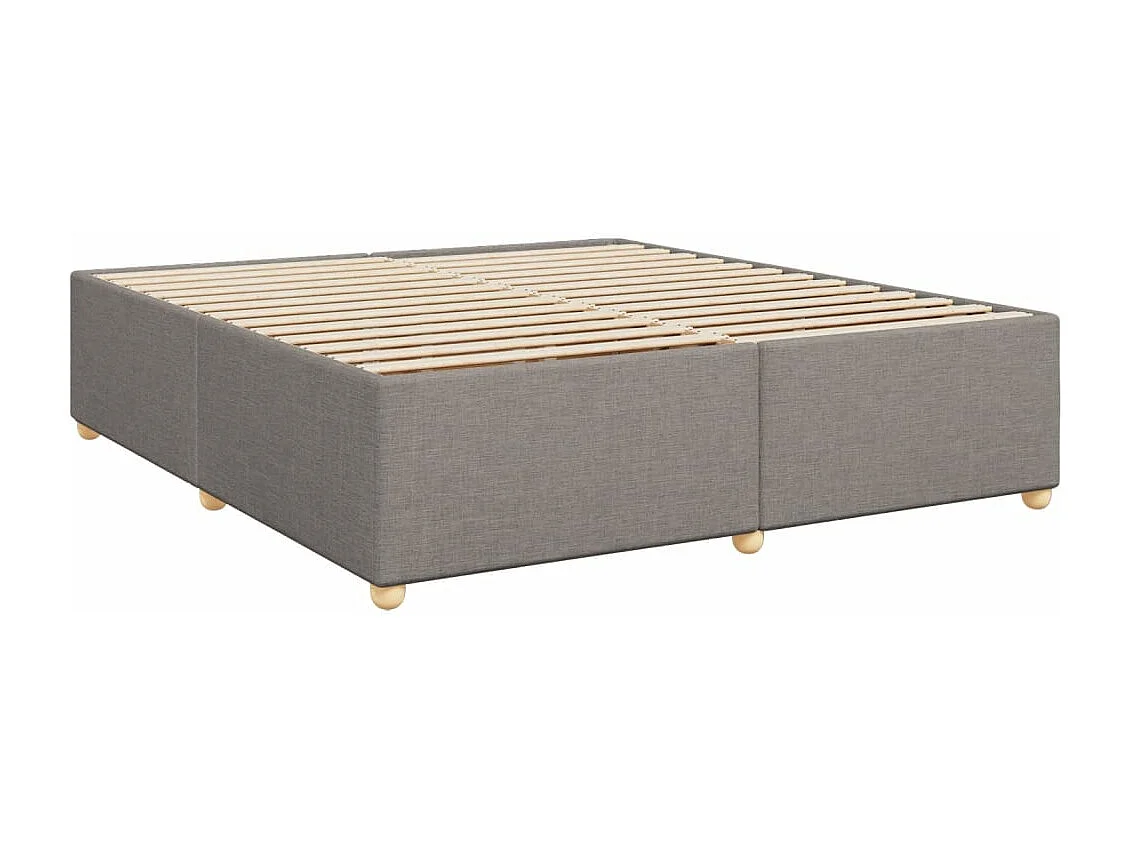 Cama box spring con colchón tela gris taupe 200x200 cm