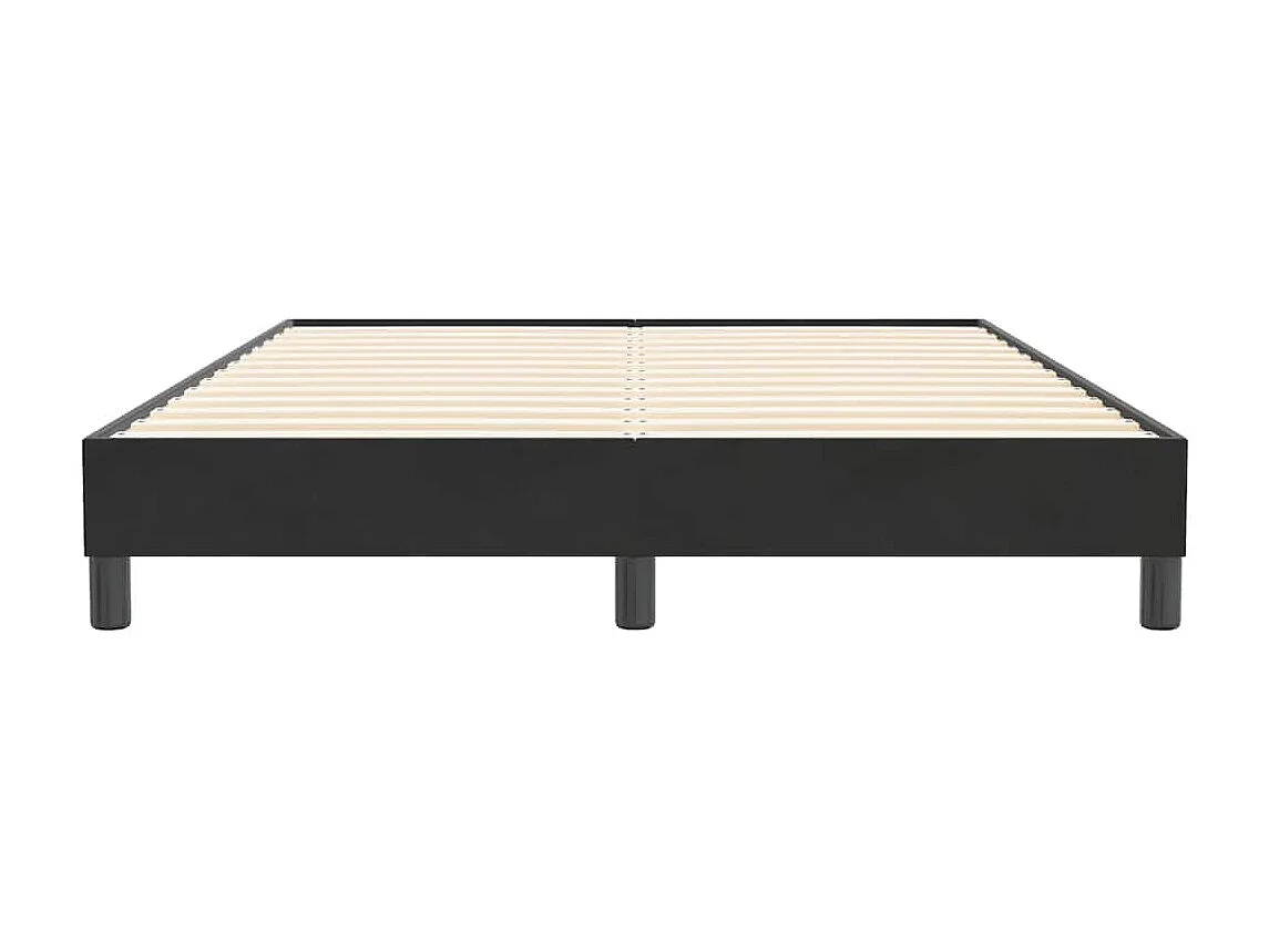 Estructura de cama sin colchón terciopelo negro 140x210 cm
