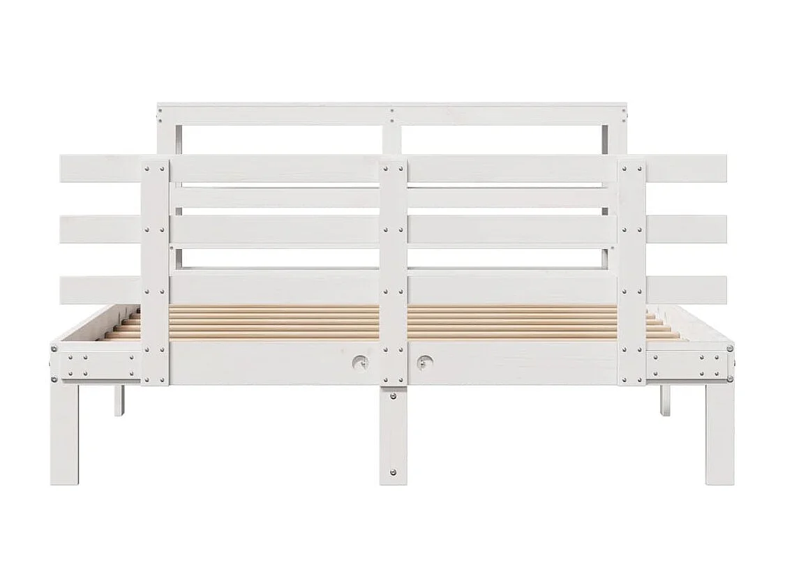 Cadre de lit avec tête de lit sans matelas blanc 120x200 cm