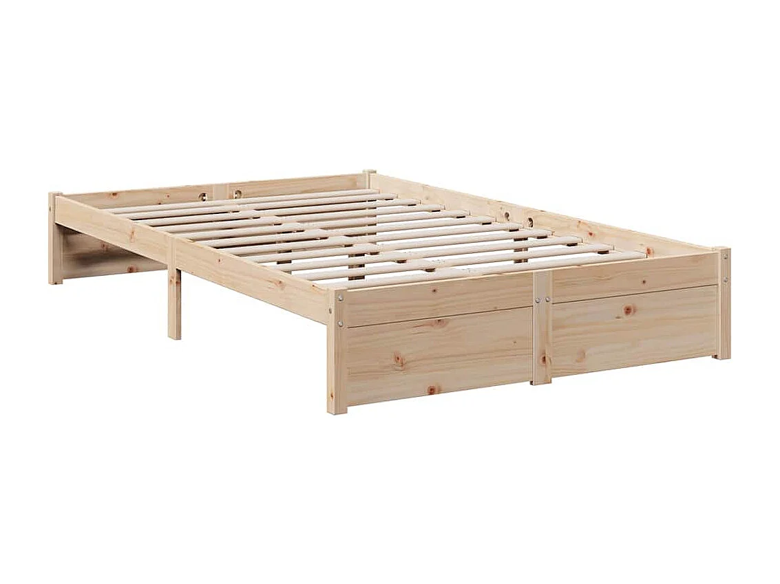 Cama con estantería sin colchón madera maciza de pino 120x200cm