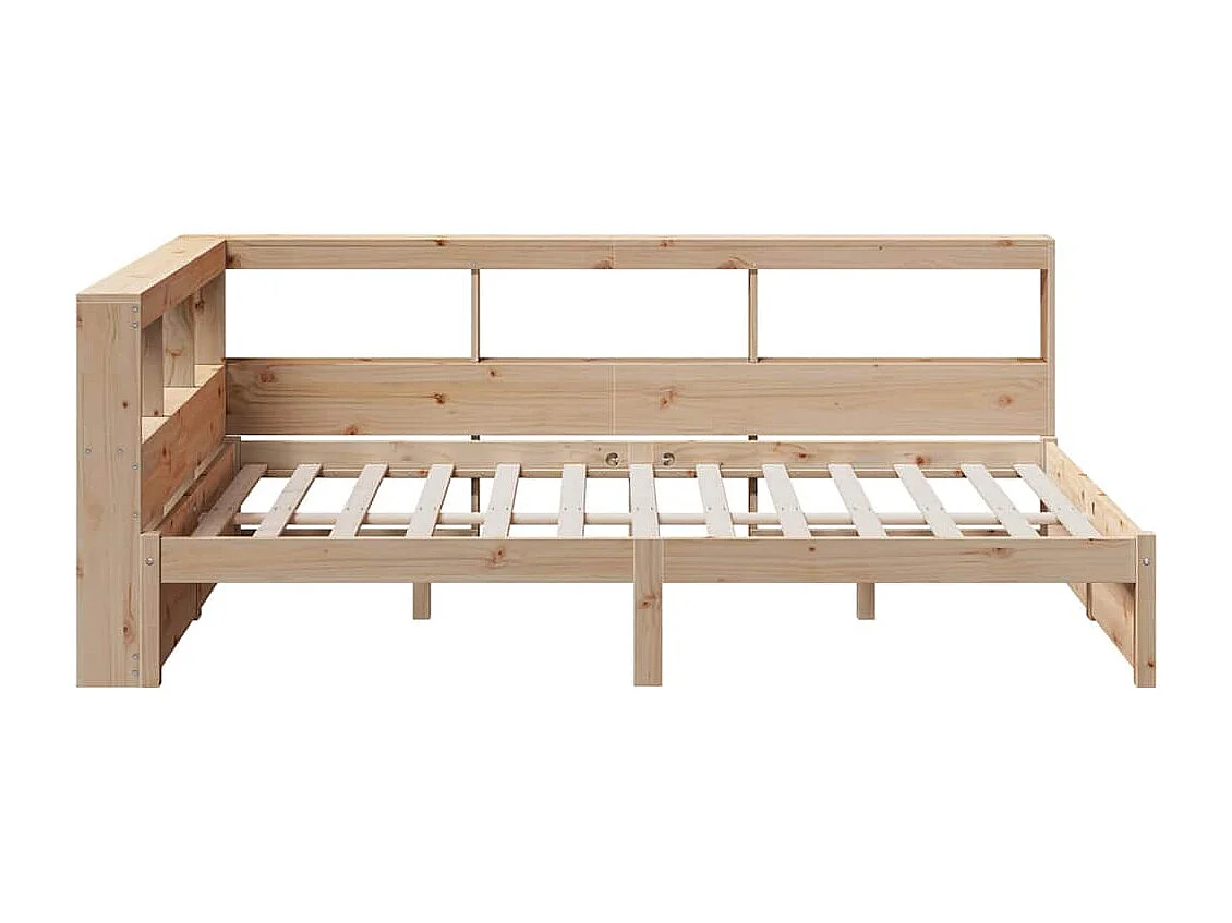 Cama con estantería sin colchón madera maciza de pino 120x200cm
