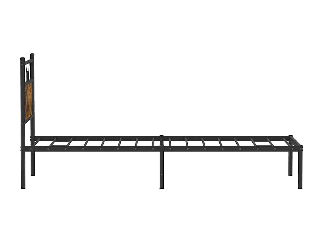 Cadre de lit sans matelas chêne fumé 90x200cm bois d'ingénierie