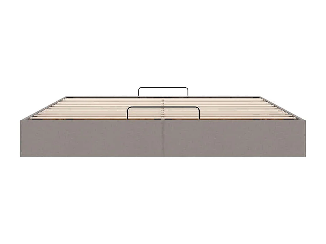 Cadre de lit ottoman sans matelas taupe 180x200 cm tissu