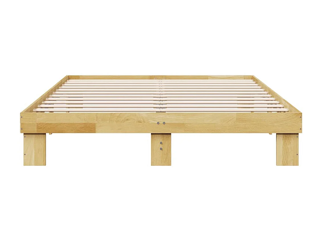 Cadre de lit sans matelas 150x200 cm bois massif de chêne