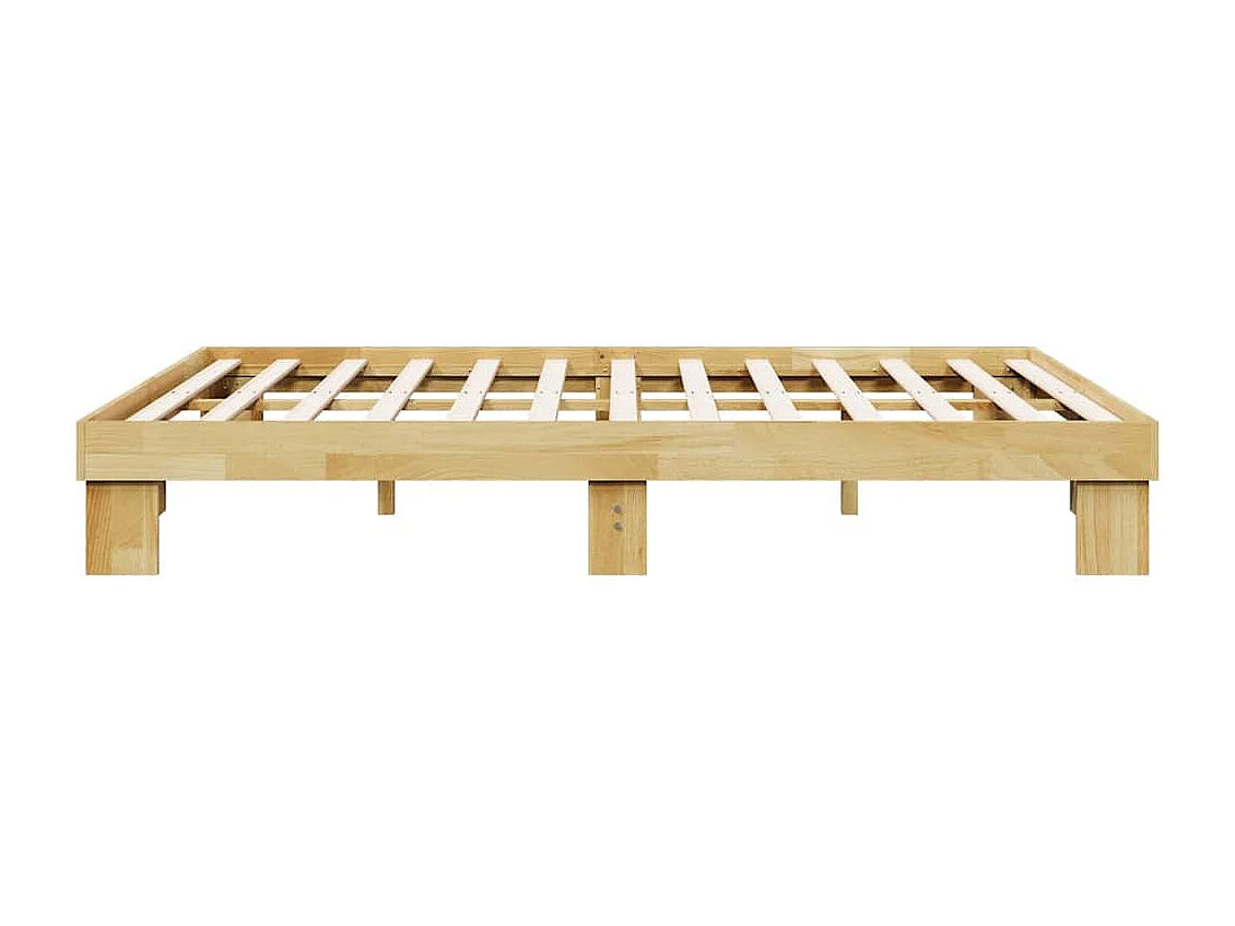 Cadre de lit sans matelas 150x200 cm bois massif de chêne