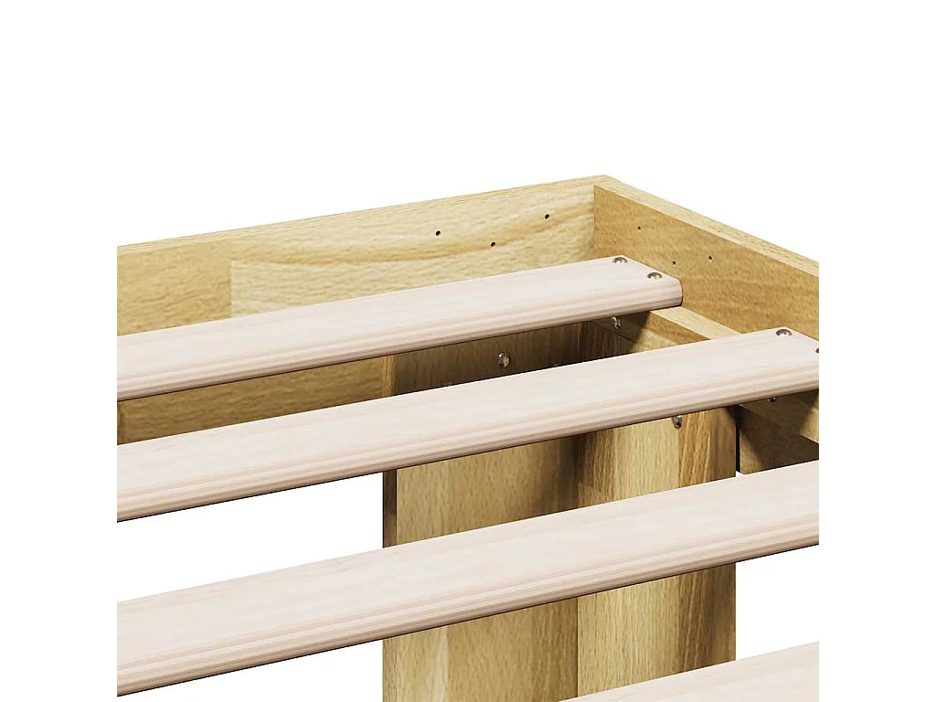 Cadre de lit sans matelas 150x200 cm bois massif de chêne