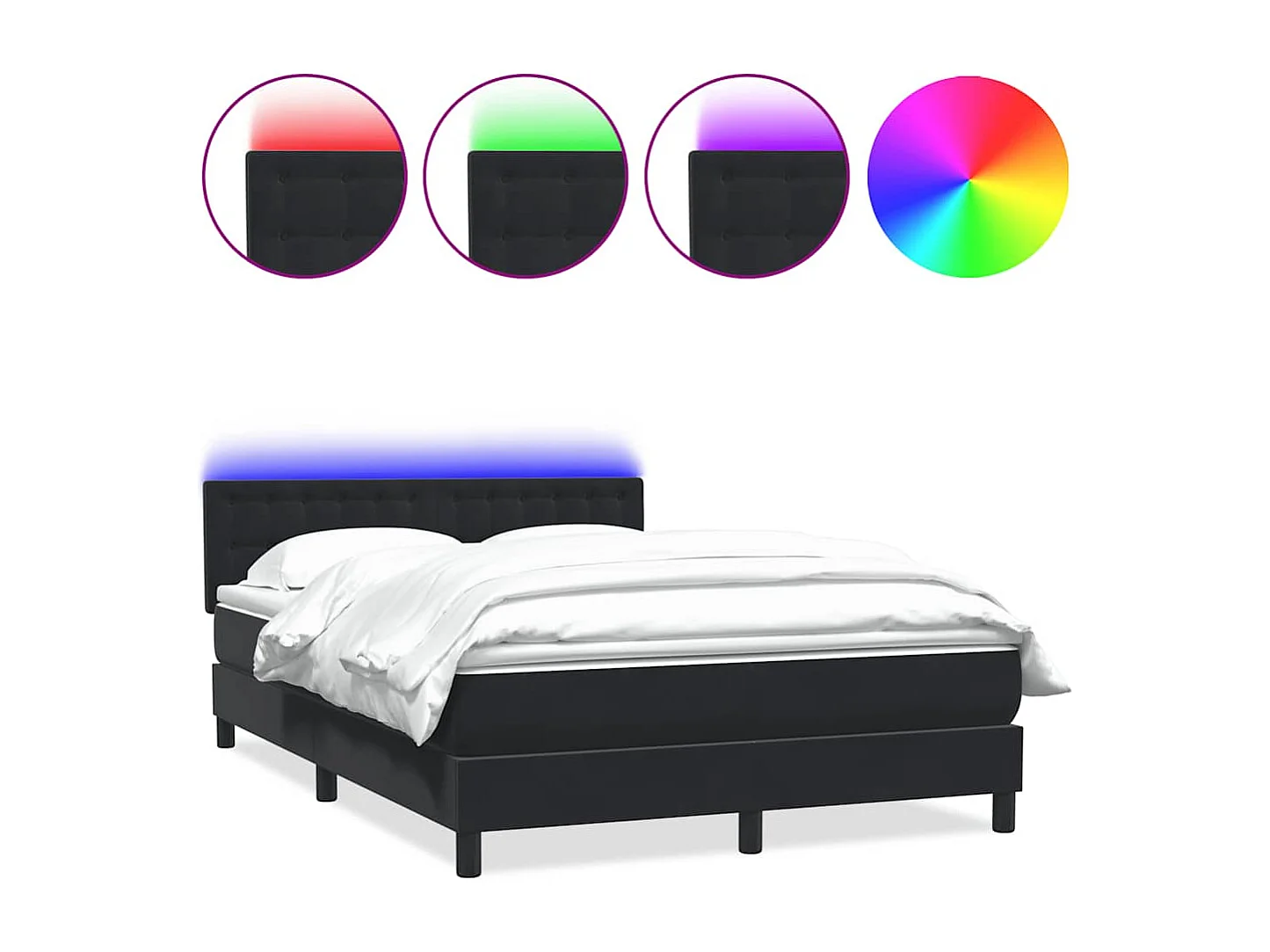 Boxspring met matras fluweel zwart 160x210 cm