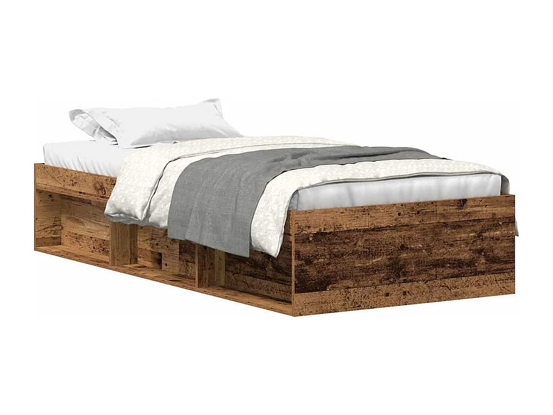 Cadre de lit sans matelas vieux bois 90x200 cm bois ingénierie