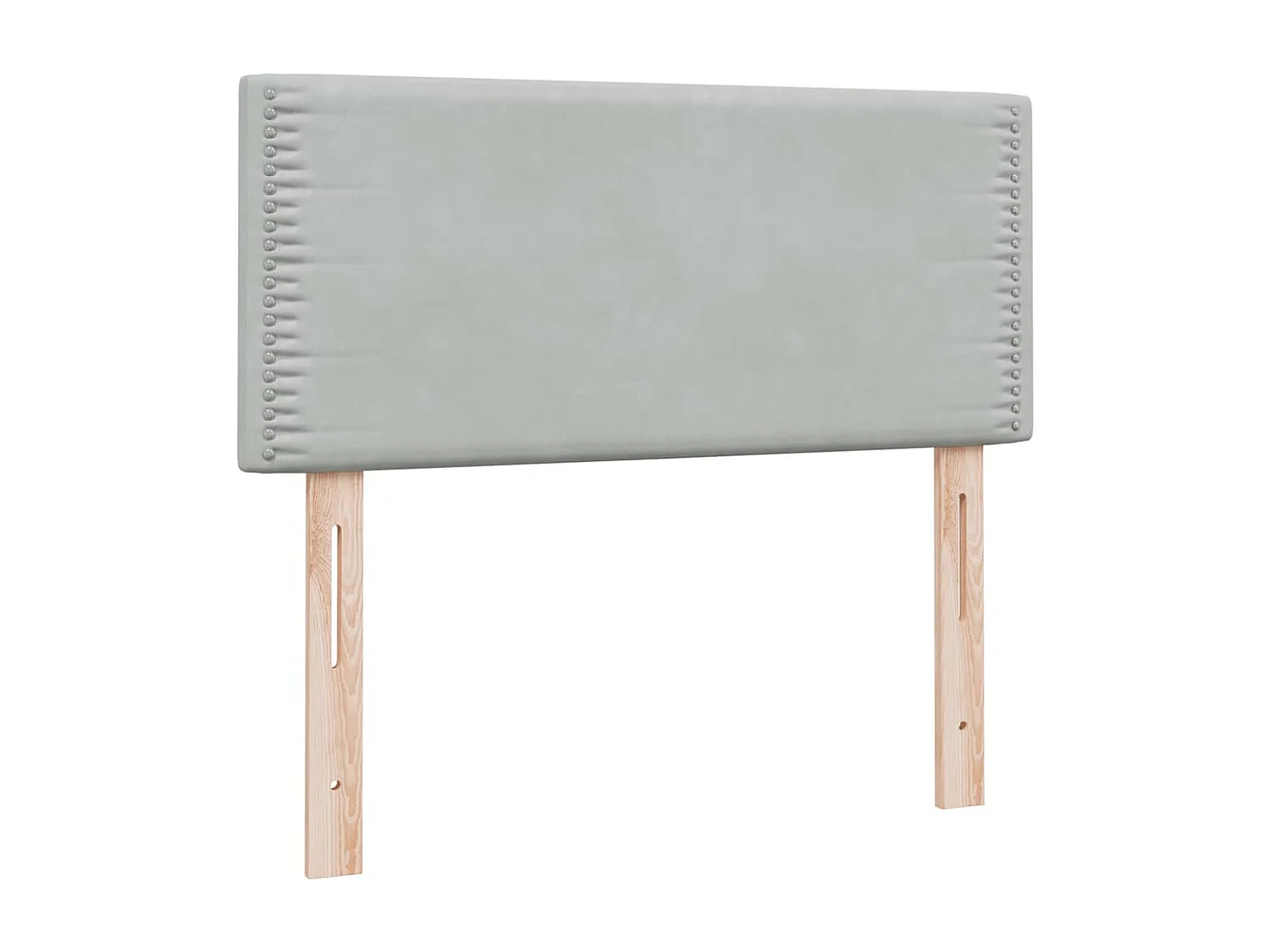 Cama box spring con colchón terciopelo gris claro 90x210 cm