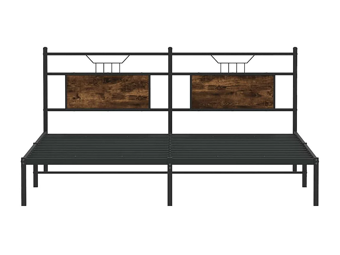 Estrutura de cama sem colchão 183x203 cm carvalho fumado