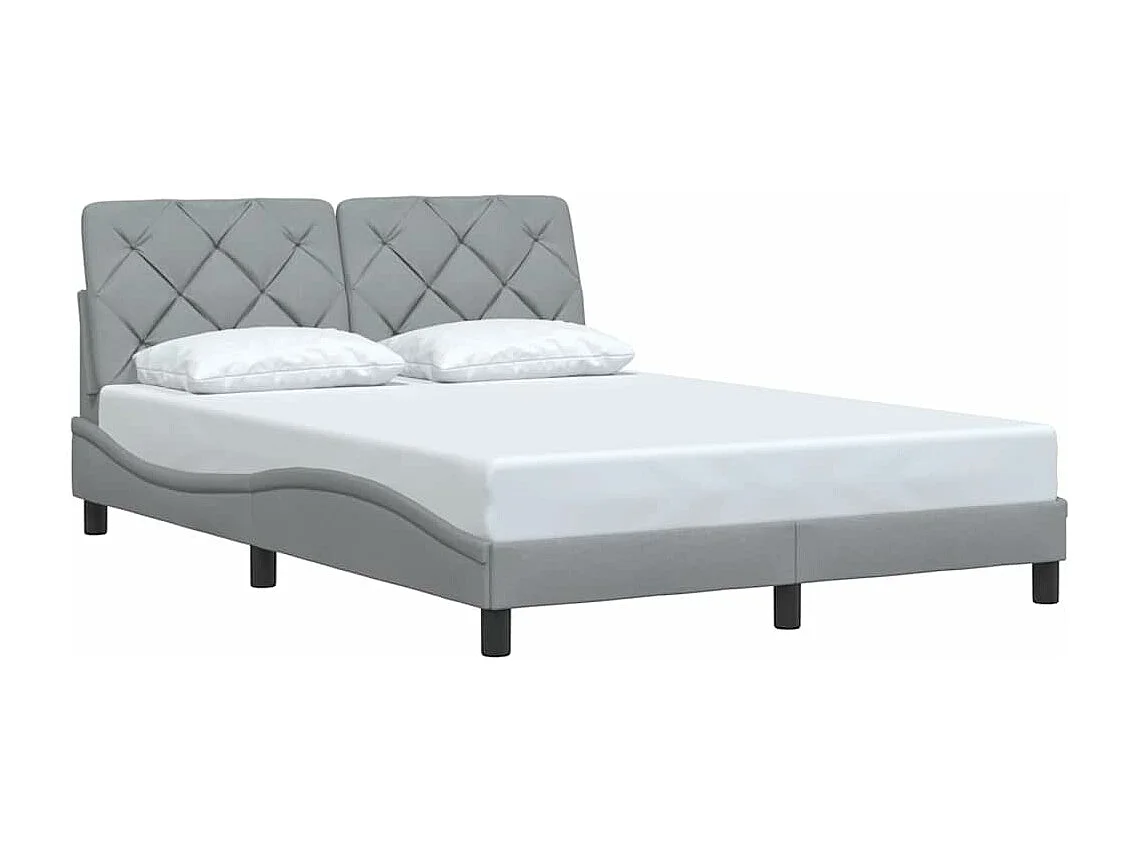 Cadre de lit sans matelas gris clair 120x200 cm tissu
