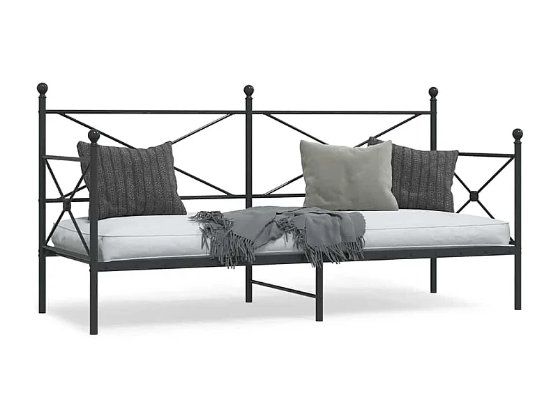 Diván sin colchón acero negro 75x190 cm