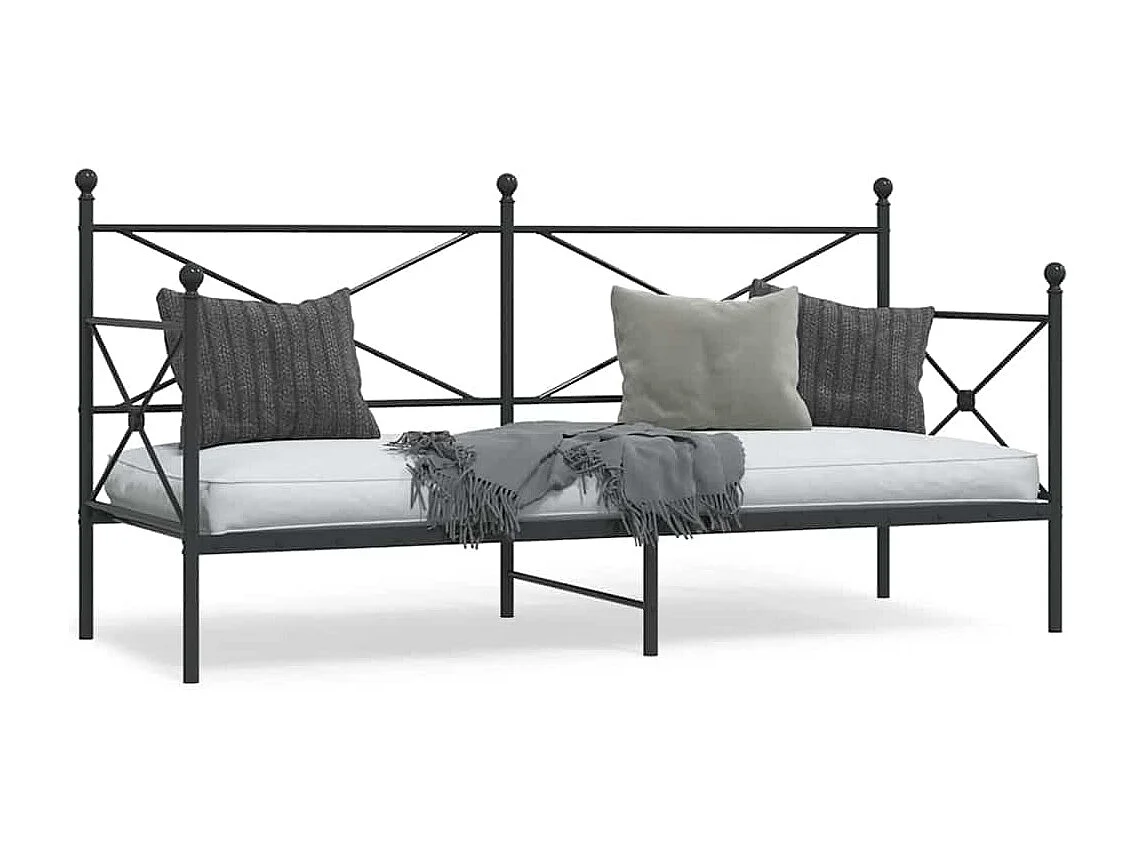 Diván sin colchón acero negro 75x190 cm