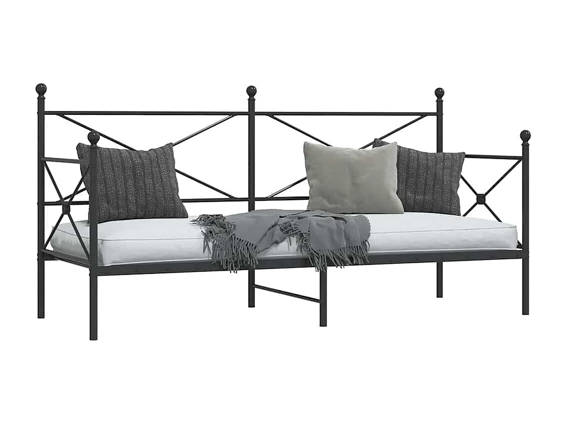 Diván sin colchón acero negro 75x190 cm