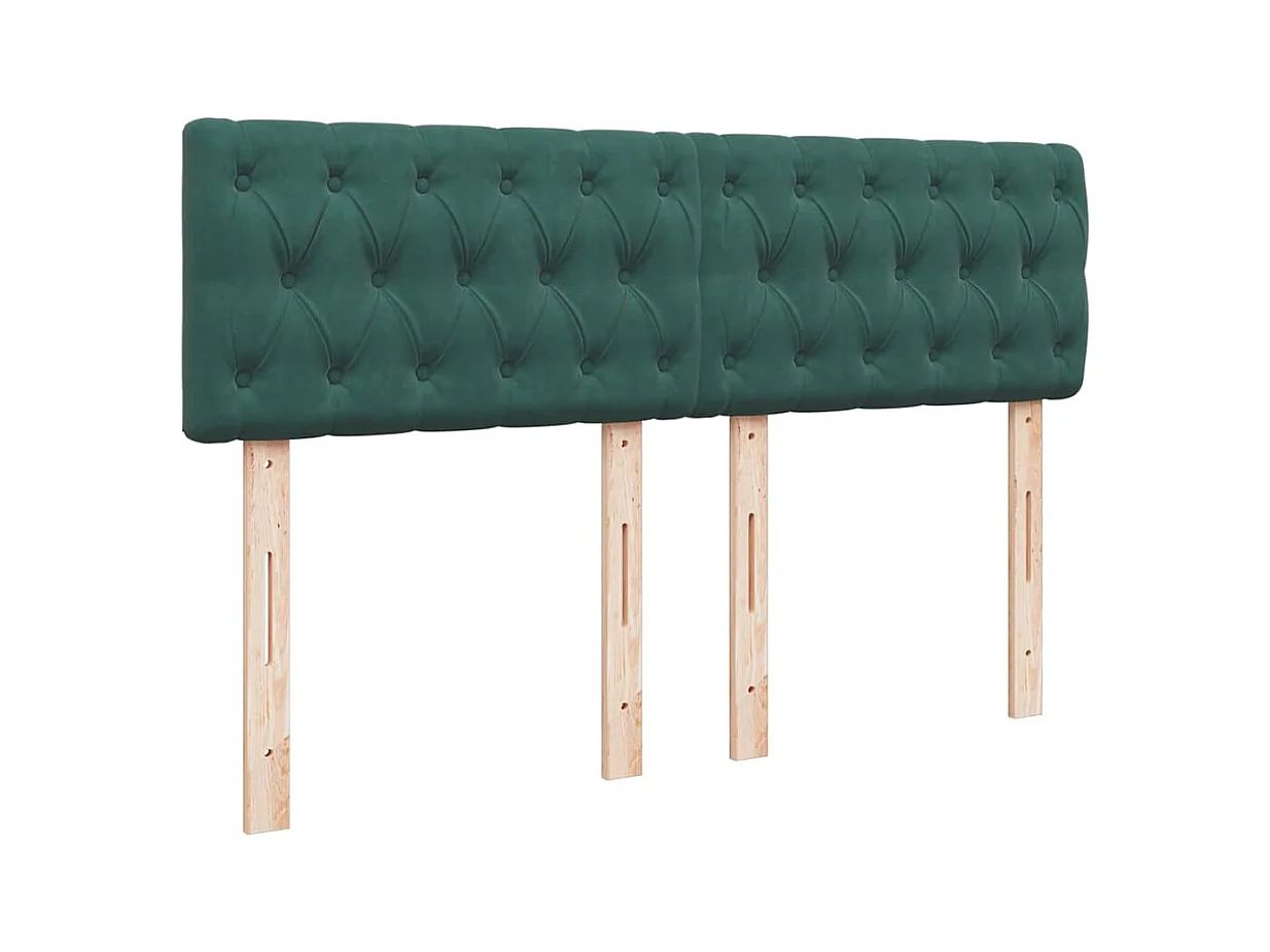 Cadre de lit ottoman avec matelas vert foncé 140x200 cm velours