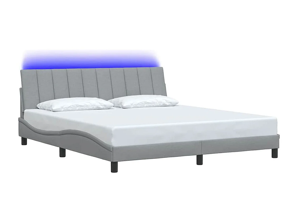 Bedframe zonder matras "Hanko" stof lichtgrijs 180x200 cm