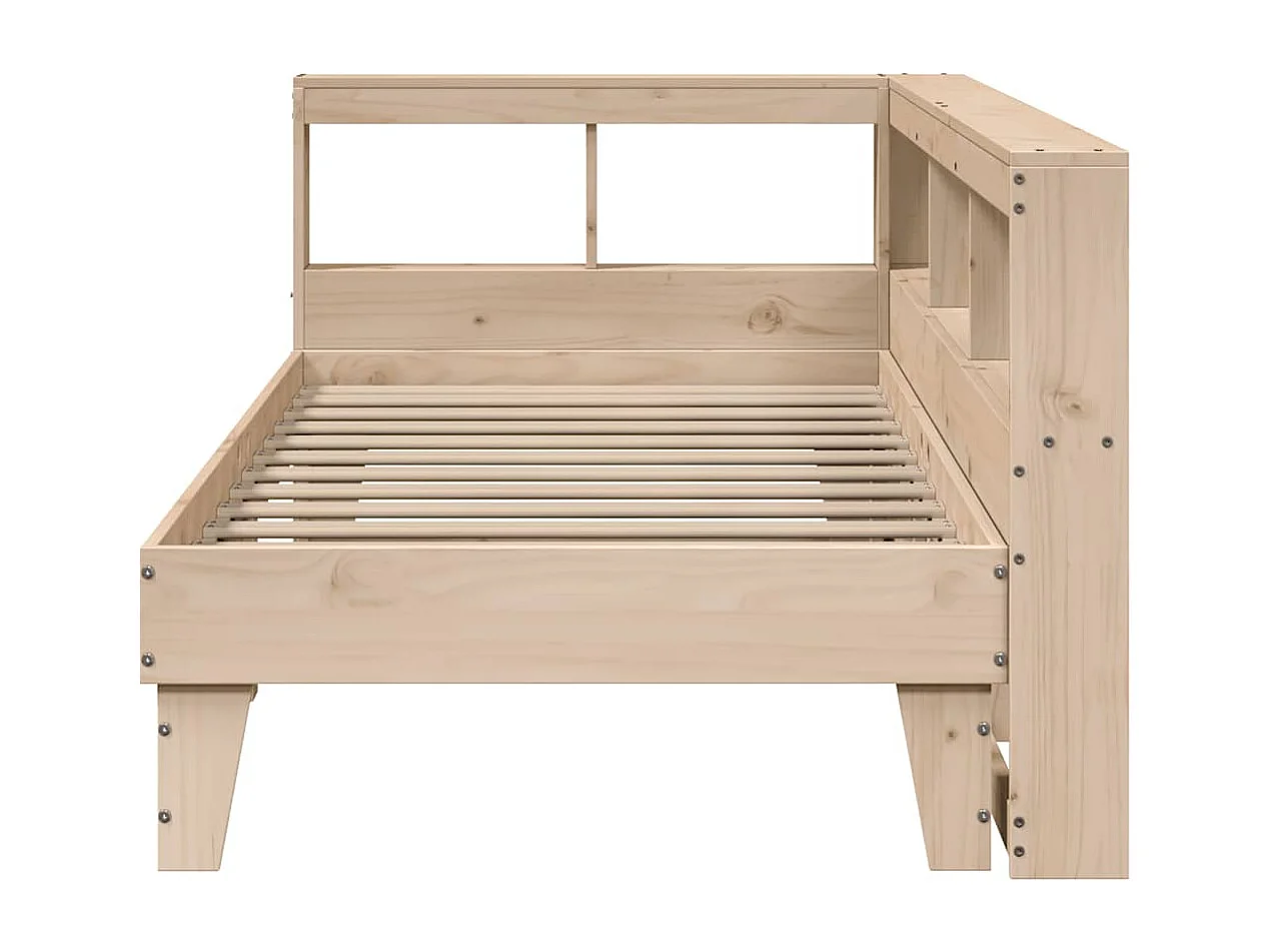 Cama con estantería sin colchón madera maciza de pino 90x190 cm