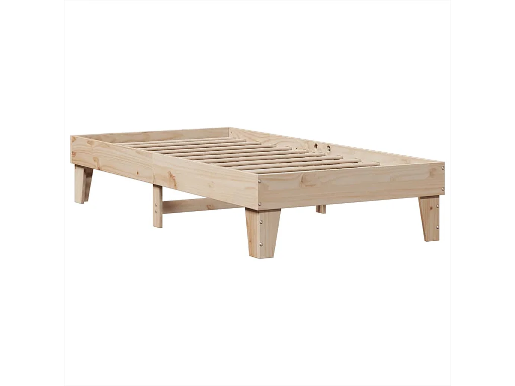 Cama con estantería sin colchón madera maciza de pino 90x190 cm