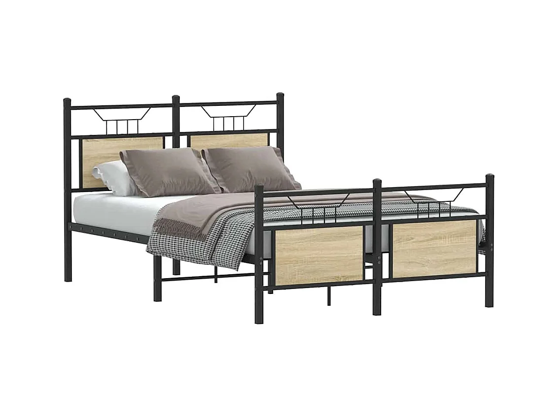 Cadre de lit sans matelas chêne sonoma 120x200 cm