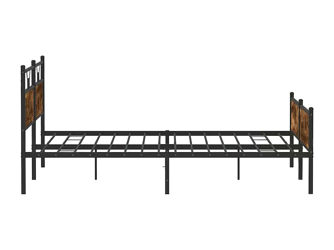Cadre de lit en métal sans matelas chêne fumé 200x200 cm