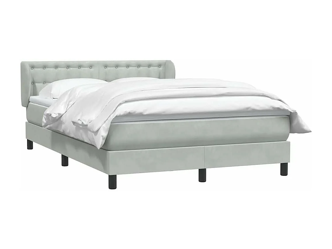 Boxspring met matras fluweel lichtgrijs 160x220 cm