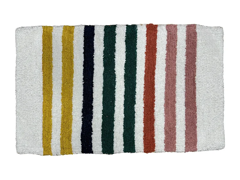 Tapis enfant doux à rayures 50x80cm
