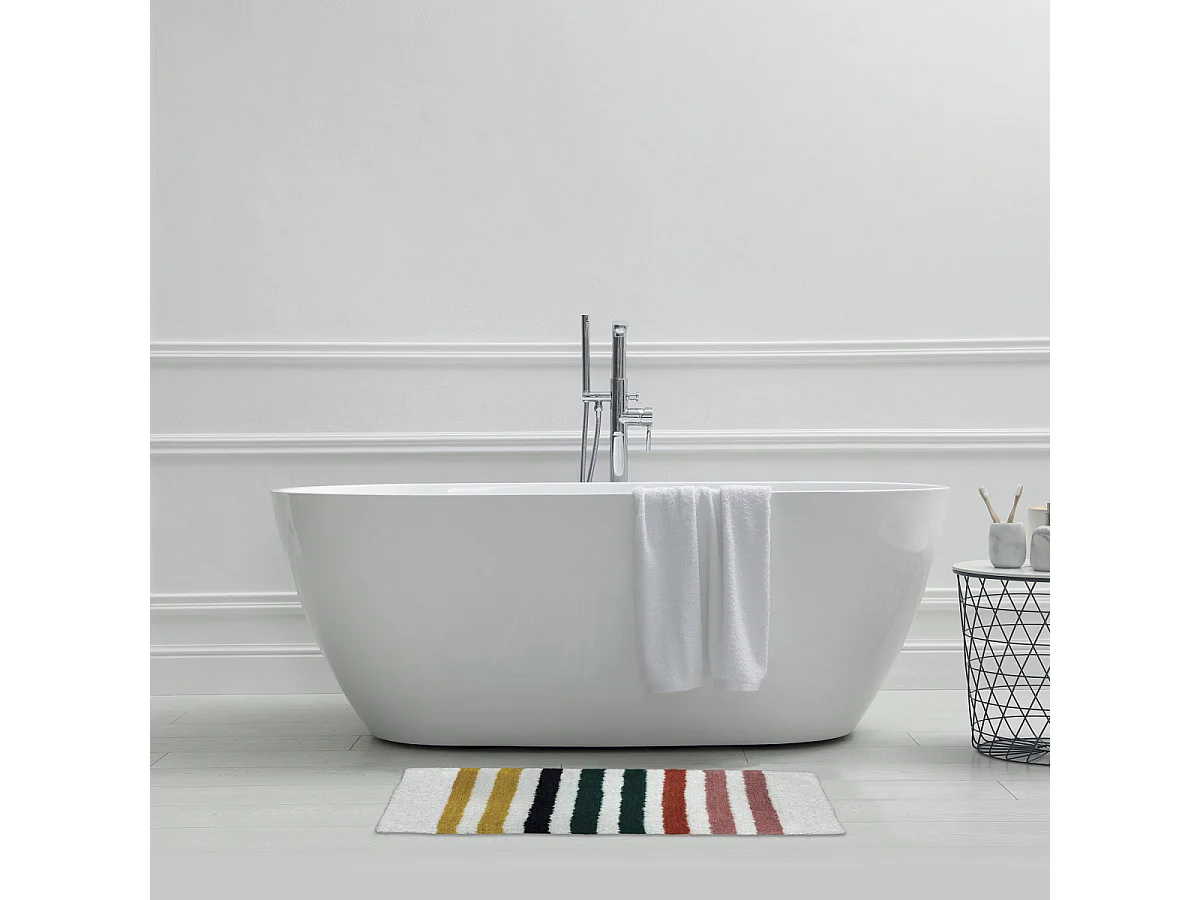 Tapis enfant doux à rayures 50x80cm