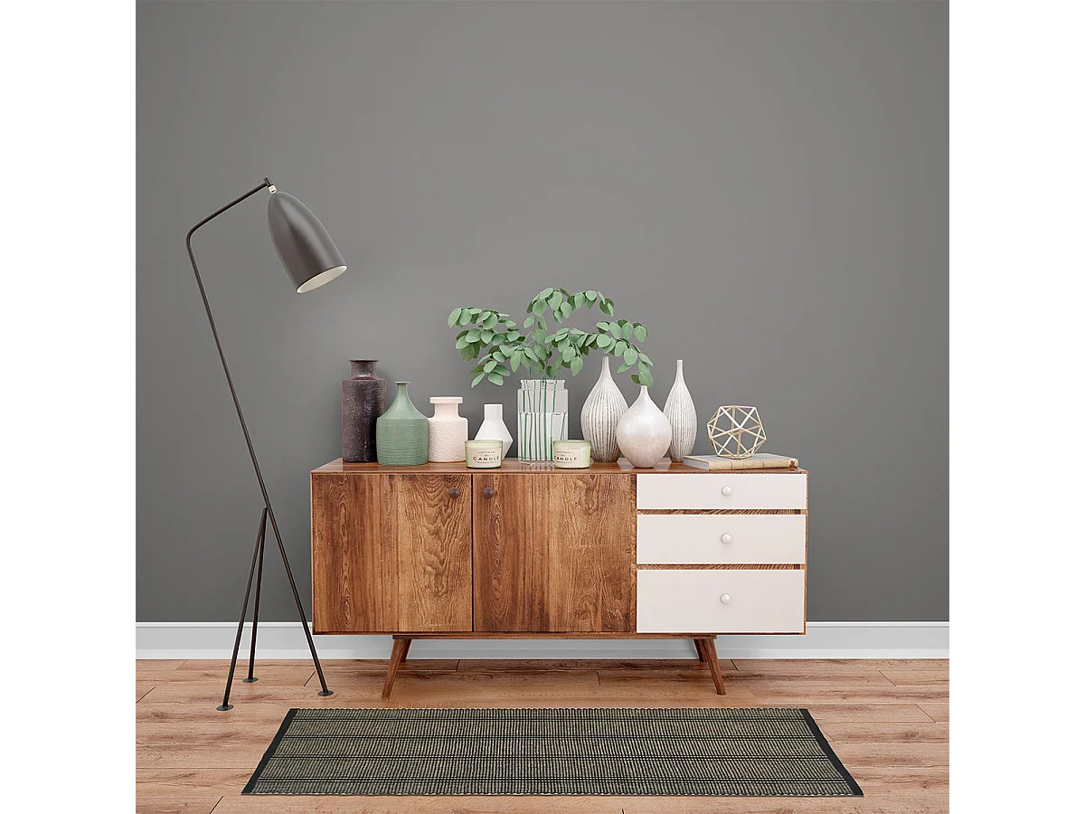 Tapis déco à rayures en coton 60x120cm