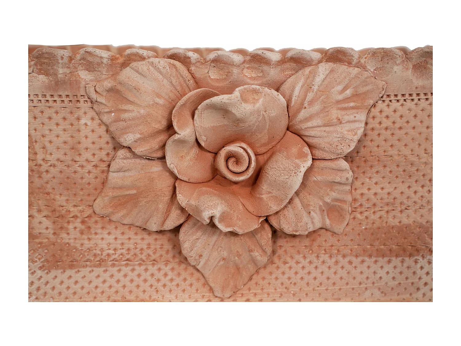 BISCOTTINI Jardinière - Finition Argile Marbrée Toscane - Jardin - Boîte de Rangement - Décorative - Extérieur - Terrasse - Balcon - 42x25x17cm