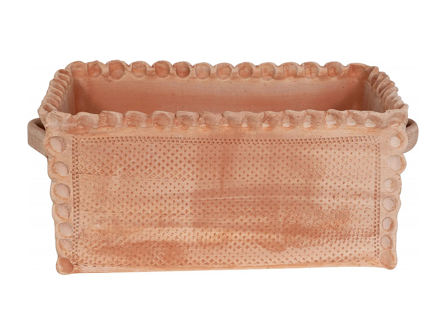 BISCOTTINI Jardinière - Finition Argile Marbrée Toscane - Jardin - Boîte de Rangement - Décorative - Extérieur - Terrasse - Balcon - 42x25x17cm