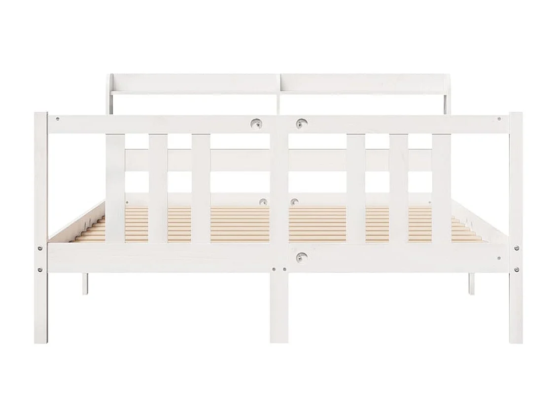 Cadre de lit avec tête de lit sans matelas blanc 140x200 cm