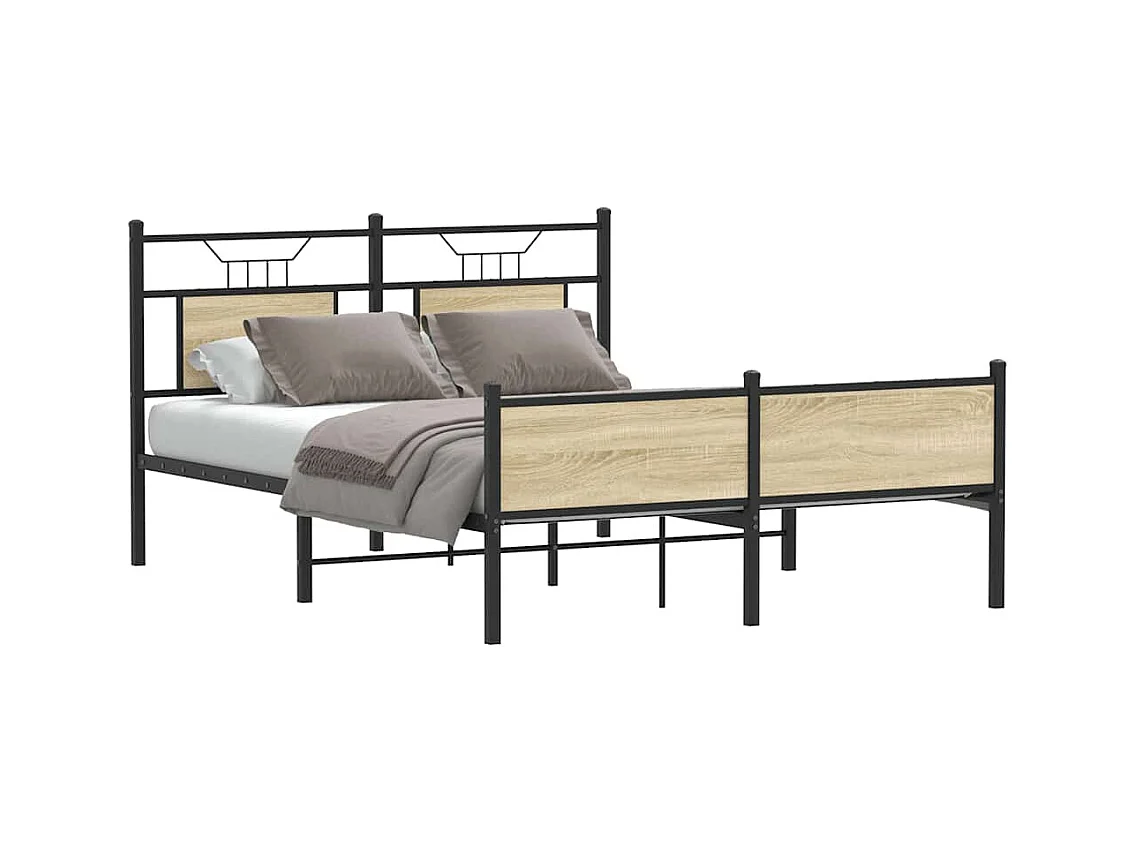 Cadre de lit sans matelas chêne sonoma 140x200 cm