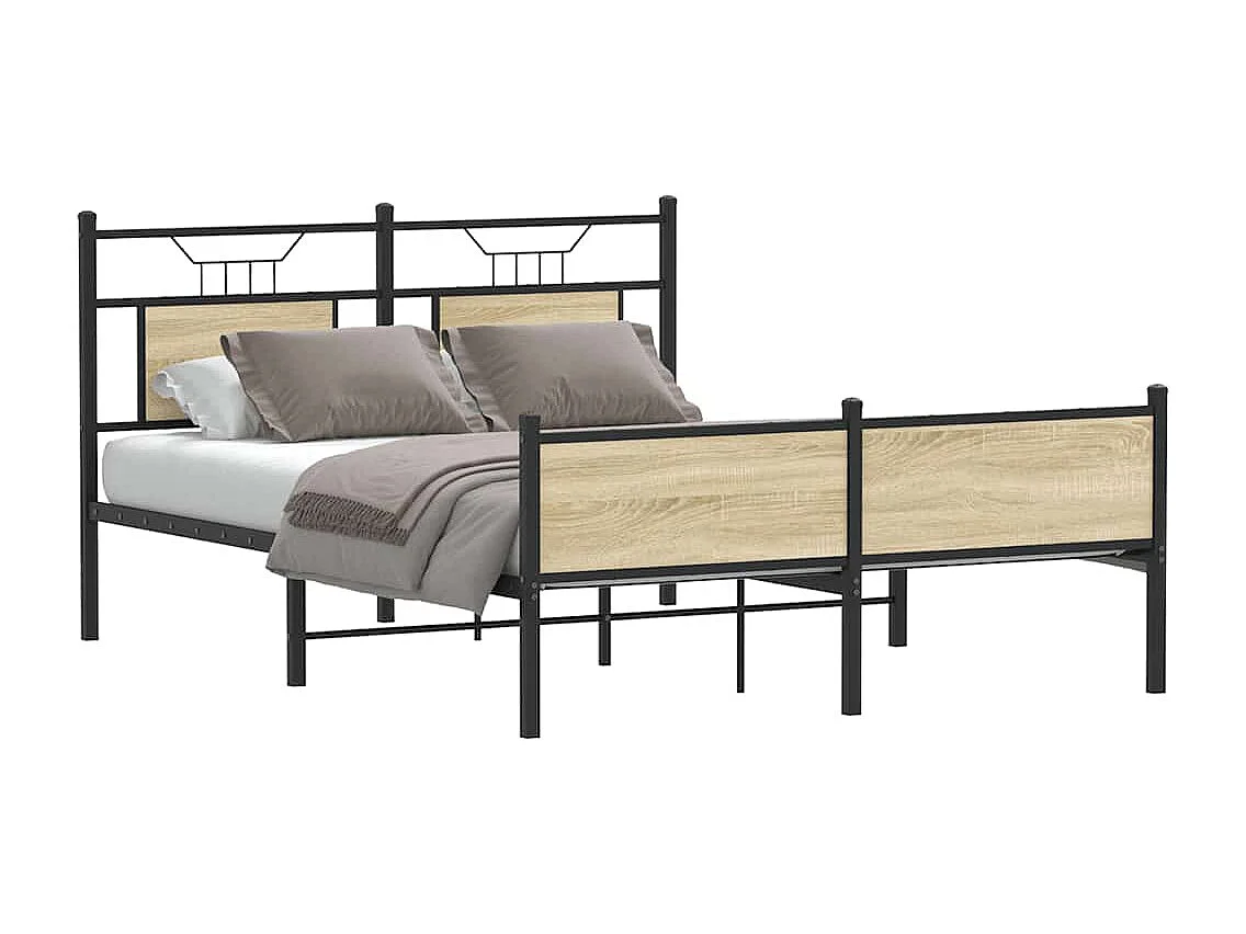 Cadre de lit sans matelas chêne sonoma 140x200 cm