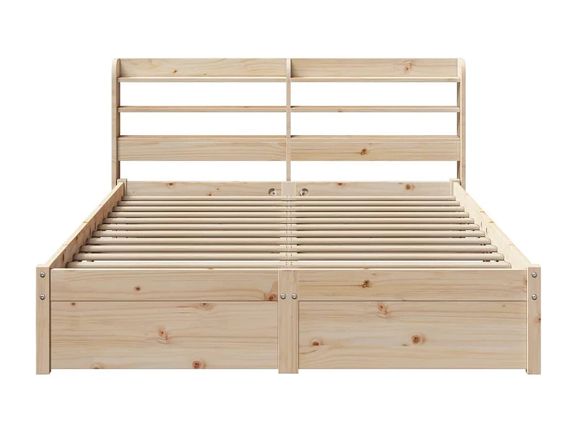 Estructura de cama con cabecero madera maciza pino 160x200 cm