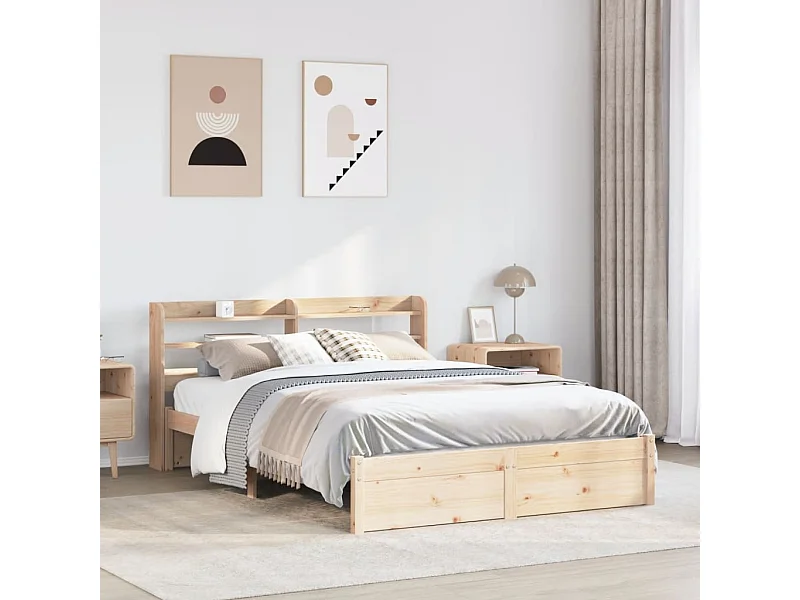 Bedframe met hoofdbord massief grenenhout 160x200 cm