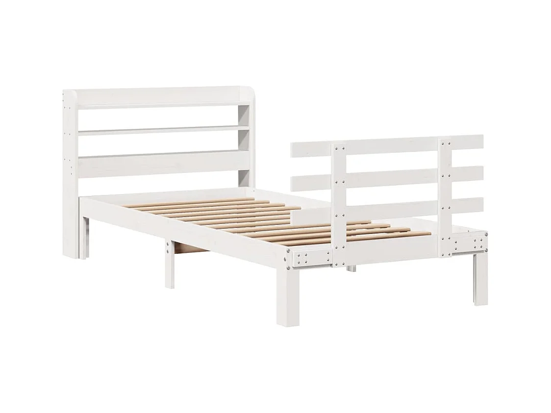 Estrutura de cama com cabeceira sem colchão 100x200 cm branco