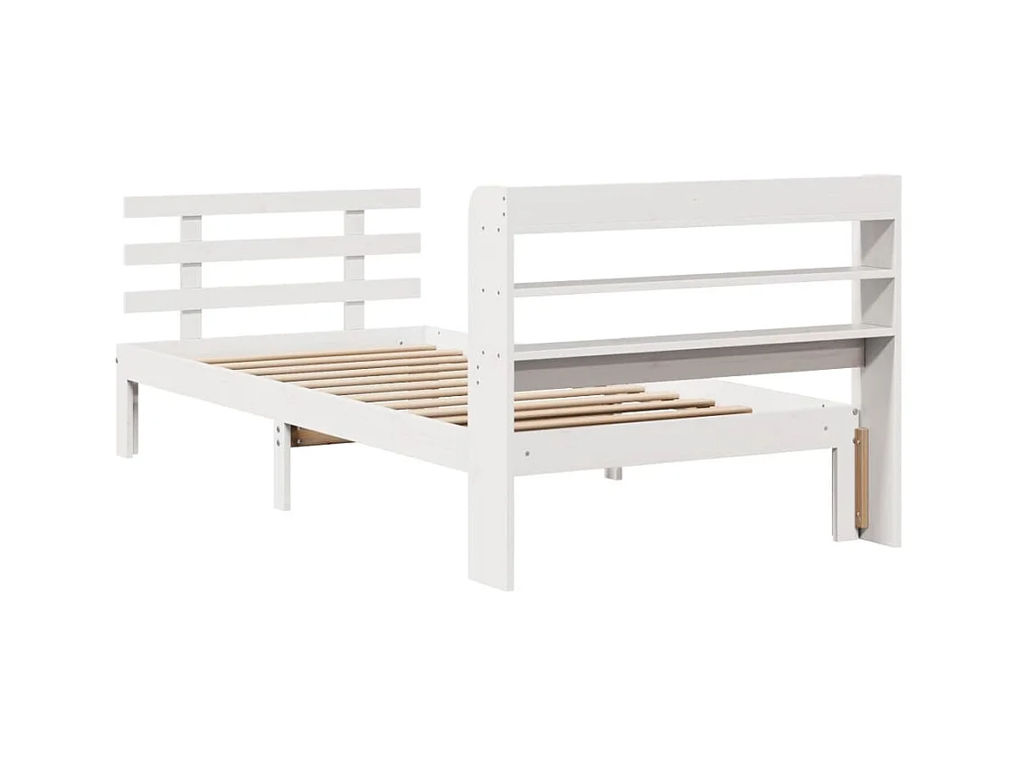 Estrutura de cama com cabeceira sem colchão 100x200 cm branco