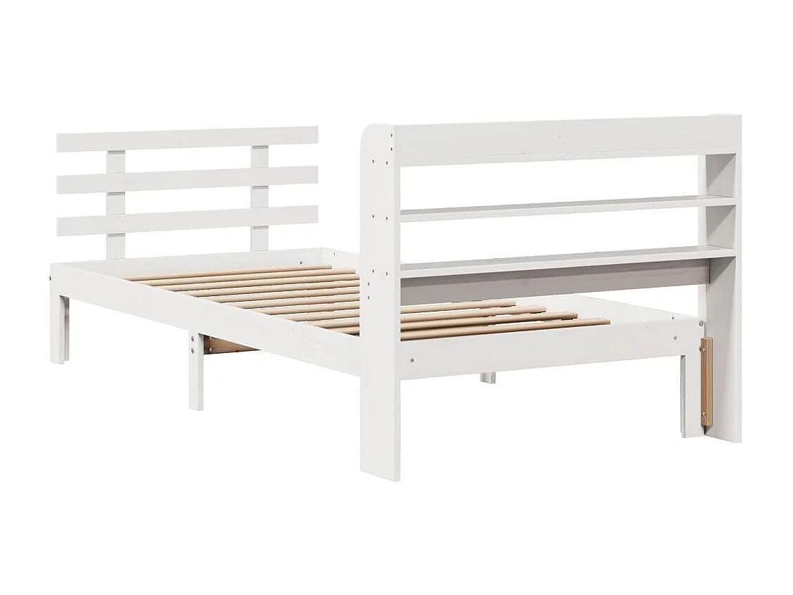 Estructura de cama con cabecero sin colchón blanco 100x200 cm