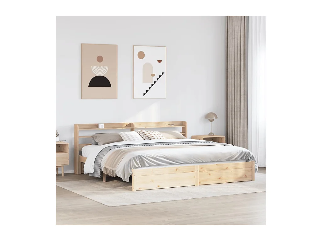 Cadre de lit avec tête de lit sans matelas 180x200 cm