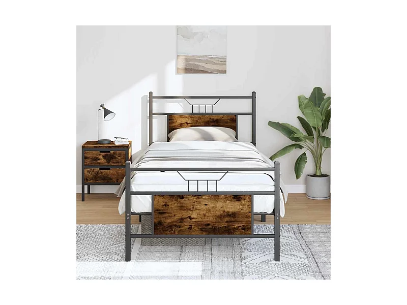 Bedframe zonder matras hout gerookt eikenkleurig 90x200 cm